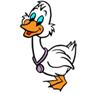 A drawing of a duck