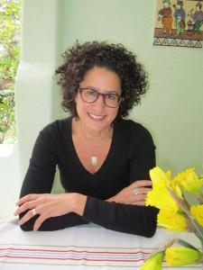 Marla Frazee sitting at a table