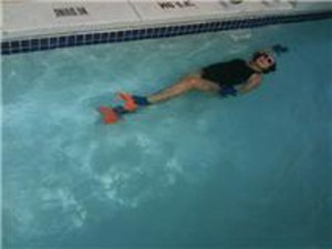 Sara Pennypacker swimming.