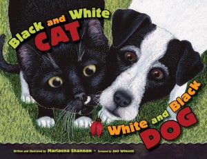 Black and White Cat, White and Blak Dog