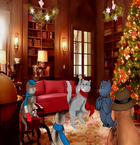 Christmas Cats Illustration