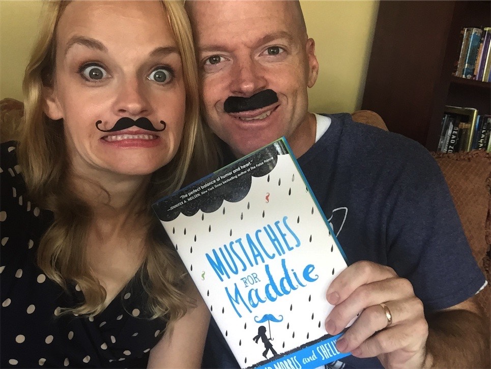 Shelly Brown and Chad Morris Selfie with Mustaches for Maddie