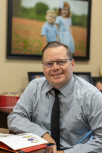 A man sitting at a table