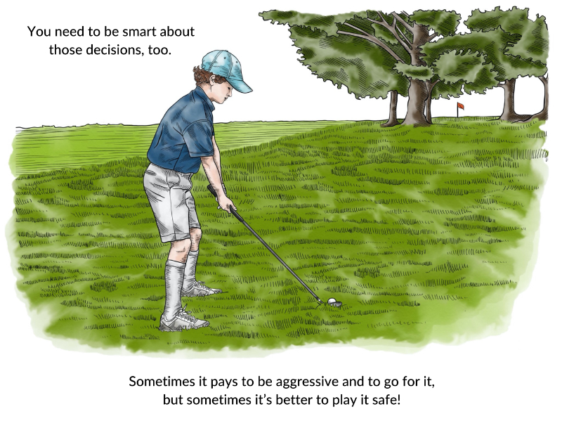 Child Playing Golf: Illustration