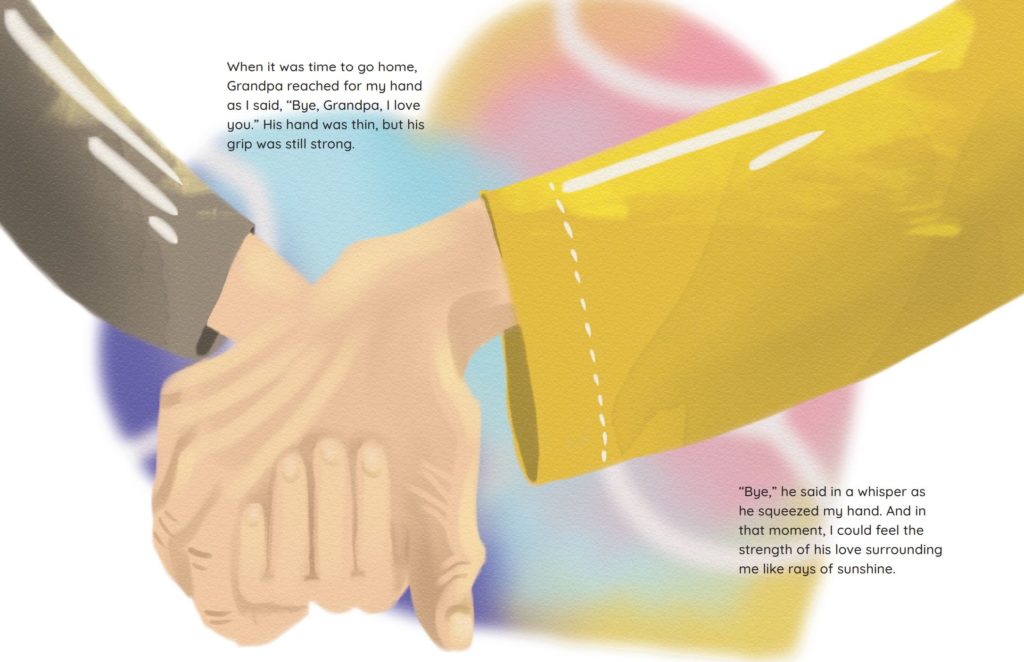 Ice Cream with Grandpa A Loving Story for Kids about Alzheimers and Dementia: Holding Hands Illustration