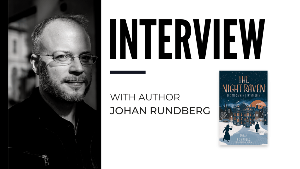 Johan Rundberg, a black and white photo with interview heading.