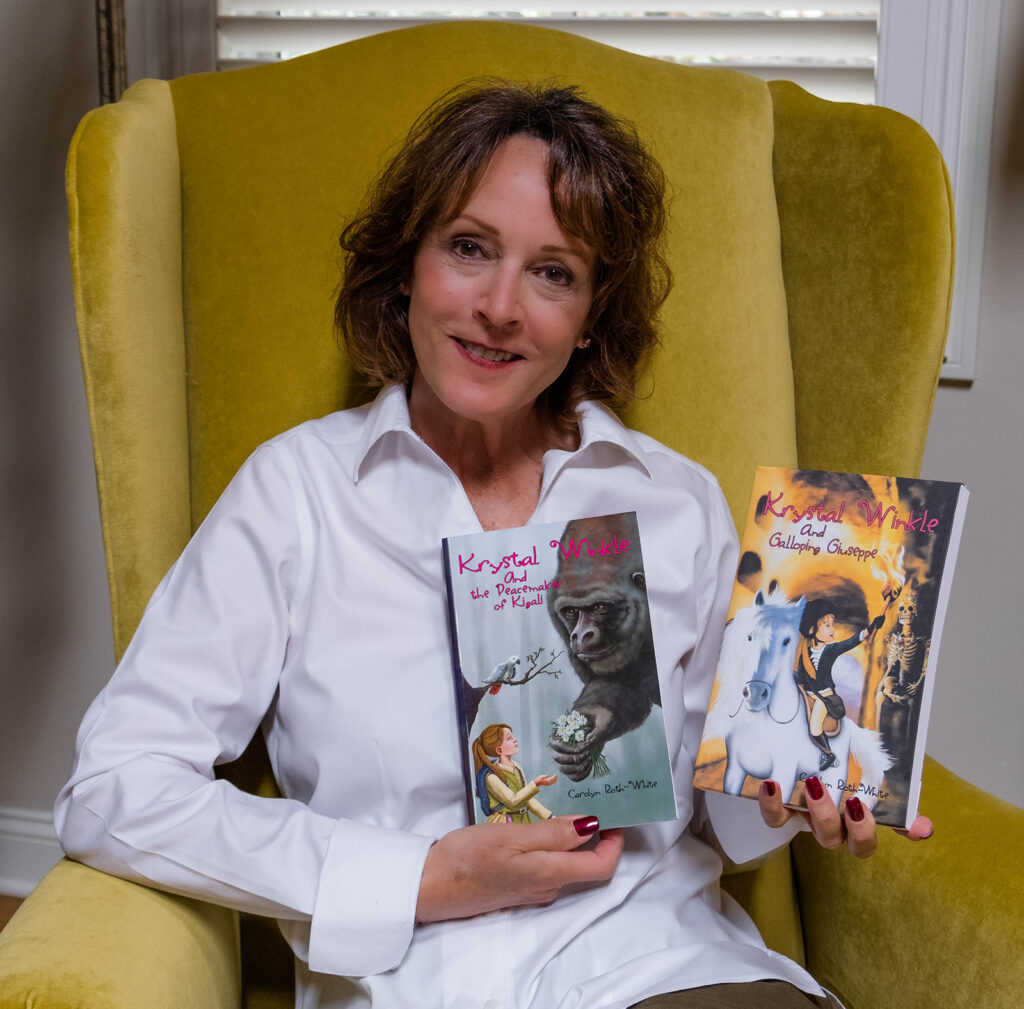 Carolyn Roth-White: Author Headshot with Books