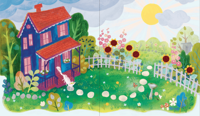 KC Goes Outside | The Children's Book Review Illustration of Kitty Caterpillar going outside